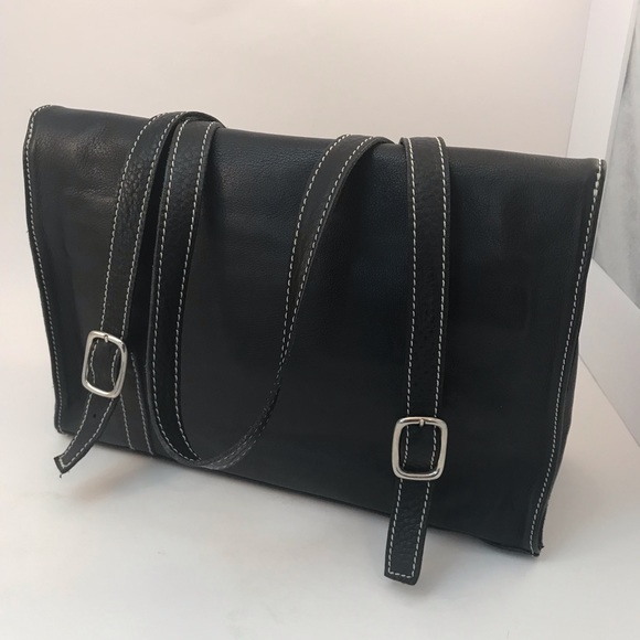 Roots Black Leather Handbag - Picture 6 of 11
